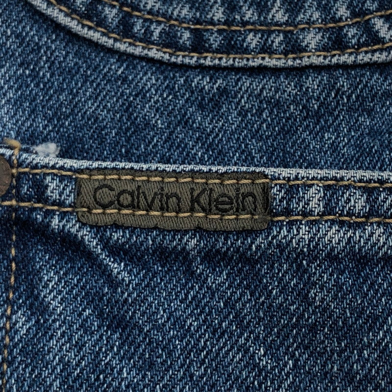 【現状渡し品】【メンズ】 Calvin klein Jeans カルバンクラインジーンズ DENIM VEST 90S USA製 デニムベスト アウター 146-260214-hn-04-fur サイズ：L カラー：インディゴ 万代Net店
