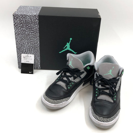 【中古品】【メンズ】 NIKE ナイキ AIR JORDAN 3 RETRO "GREEN GLOW" CT8532-031 エアジョーダン3 レトロ グリーングロー スニーカー シューズ 靴 160-260510-hn-03-fur サイズ：28.5cm US10.5 カラー：グレー/グリーン/ブラック 万代Net店