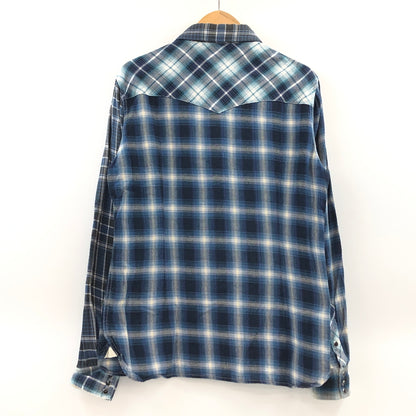 【中古品】【メンズ】 AKM エイケイエム × FIVE BROTHER ファイブブラザー L/S CHECK SHIRT SO46 長袖 チェックシャツ カジュアルシャツ トップス 140-260727-hn-07-fur サイズ：XL カラー：ブルー系 万代Net店