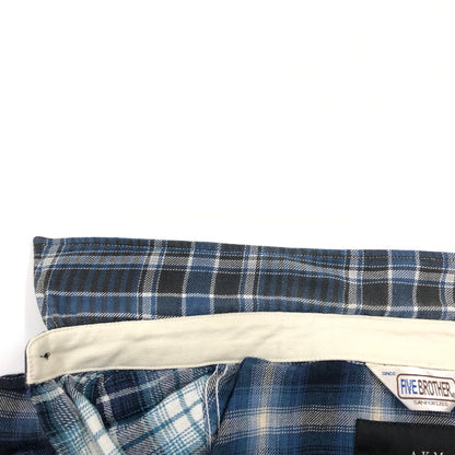【中古品】【メンズ】 AKM エイケイエム × FIVE BROTHER ファイブブラザー L/S CHECK SHIRT SO46 長袖 チェックシャツ カジュアルシャツ トップス 140-260727-hn-07-fur サイズ：XL カラー：ブルー系 万代Net店