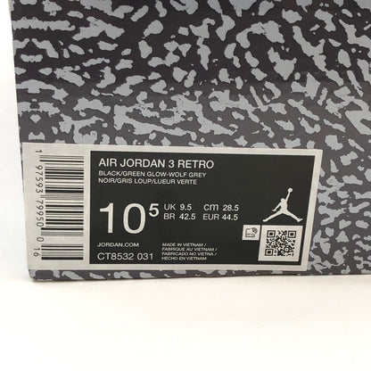 【中古品】【メンズ】 NIKE ナイキ AIR JORDAN 3 RETRO "GREEN GLOW" CT8532-031 エアジョーダン3 レトロ グリーングロー スニーカー シューズ 靴 160-260510-hn-03-fur サイズ：28.5cm US10.5 カラー：グレー/グリーン/ブラック 万代Net店