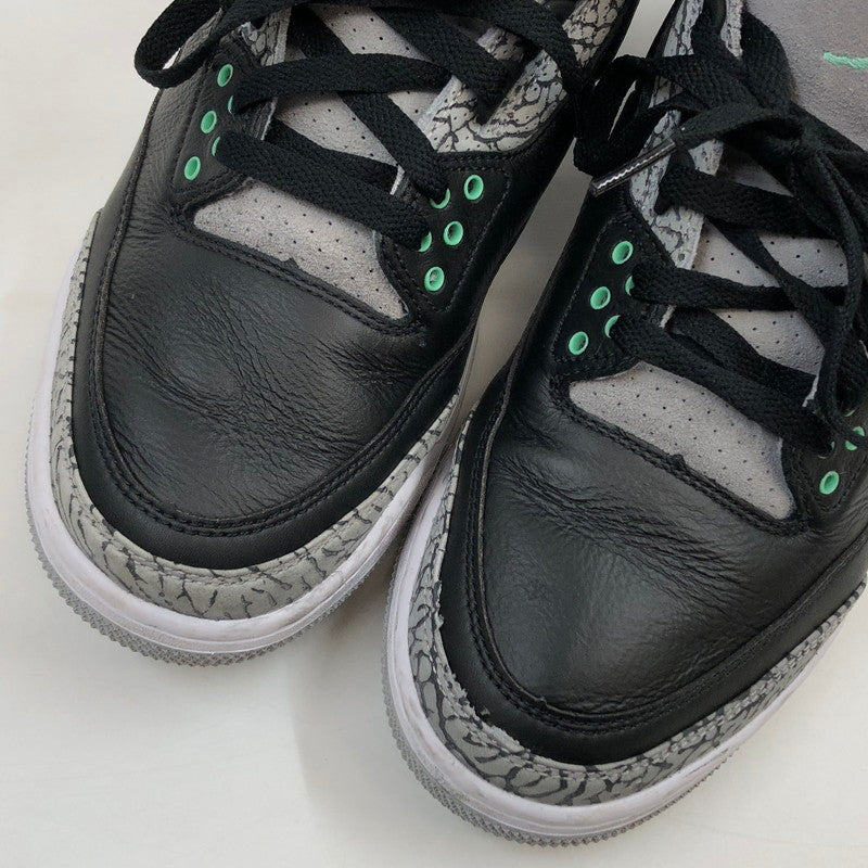 【中古品】【メンズ】 NIKE ナイキ AIR JORDAN 3 RETRO "GREEN GLOW" CT8532-031 エアジョーダン3 レトロ グリーングロー スニーカー シューズ 靴 160-260510-hn-03-fur サイズ：28.5cm US10.5 カラー：グレー/グリーン/ブラック 万代Net店
