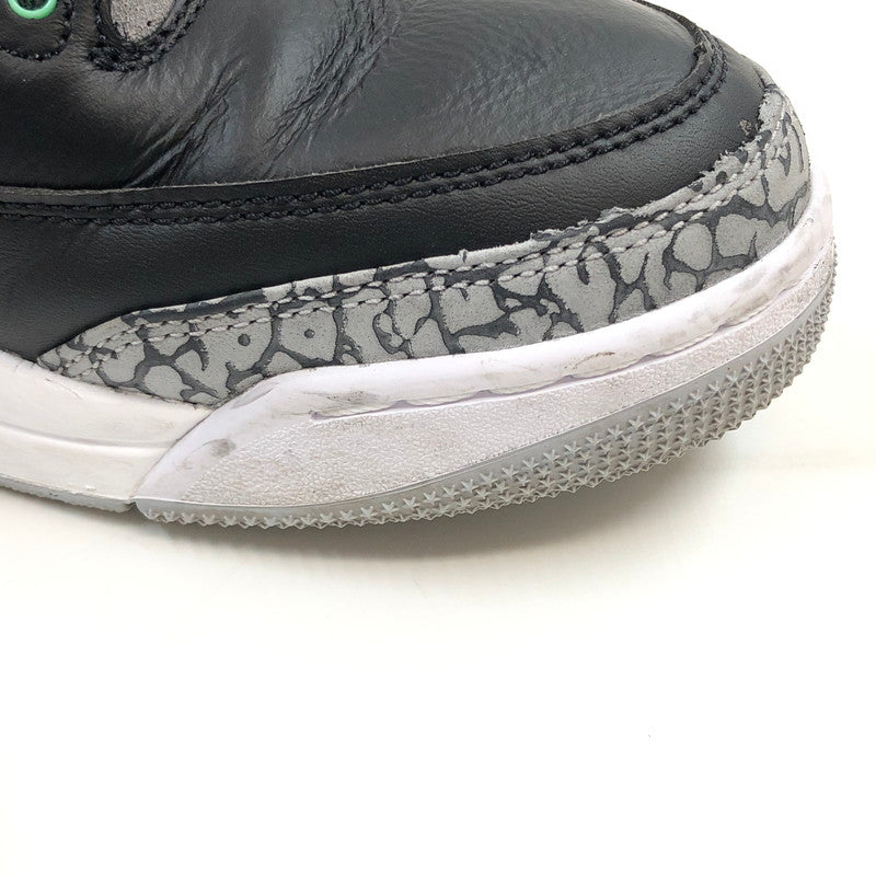 【中古品】【メンズ】 NIKE ナイキ AIR JORDAN 3 RETRO "GREEN GLOW" CT8532-031 エアジョーダン3 レトロ グリーングロー スニーカー シューズ 靴 160-260510-hn-03-fur サイズ：28.5cm US10.5 カラー：グレー/グリーン/ブラック 万代Net店