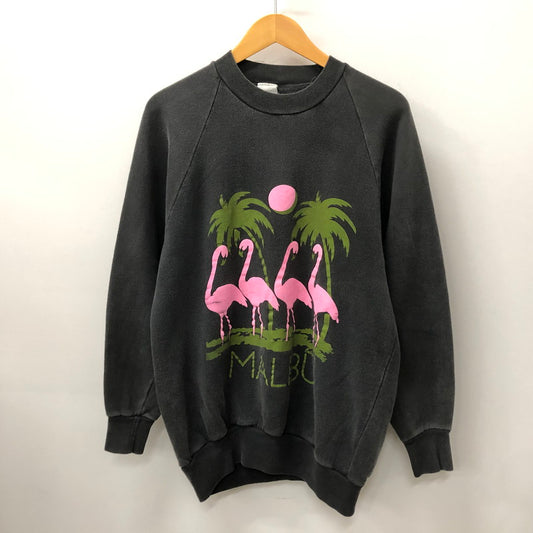 【中古品】【メンズ】 USED PINK FLAMINGO SWEAT SHIRT ピンクフラミンゴ スウェット シャツ 長袖 トップス 145-240320-at-8-tei サイズ：F カラー：ブラック 万代Net店