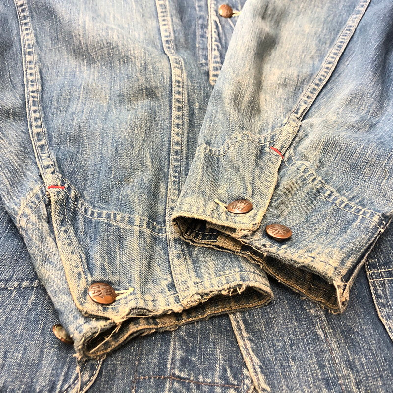 【中古品】【メンズ】  PAYDAY 40`S DENIM COVERALL ペイデイ 40年代 ヴィンテージ デニム カバーオール 4つボタン ツープロングボタン 145-240704-si-1-tei サイズ：不明 カラー：インディゴ 万代Net店
