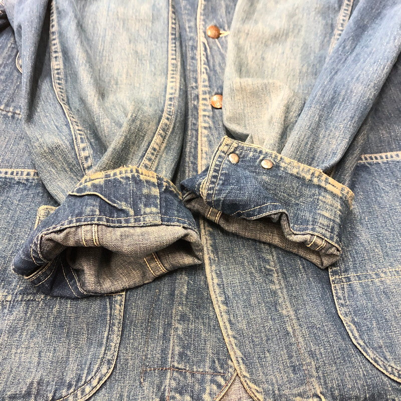 【中古品】【メンズ】  PAYDAY 40`S DENIM COVERALL ペイデイ 40年代 ヴィンテージ デニム カバーオール 4つボタン ツープロングボタン 145-240704-si-1-tei サイズ：不明 カラー：インディゴ 万代Net店