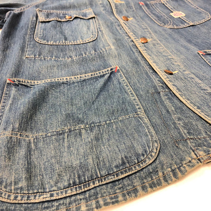 【中古品】【メンズ】  PAYDAY 40`S DENIM COVERALL ペイデイ 40年代 ヴィンテージ デニム カバーオール 4つボタン ツープロングボタン 145-240704-si-1-tei サイズ：不明 カラー：インディゴ 万代Net店