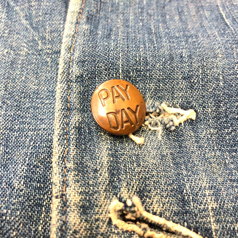 【中古品】【メンズ】  PAYDAY 40`S DENIM COVERALL ペイデイ 40年代 ヴィンテージ デニム カバーオール 4つボタン ツープロングボタン 145-240704-si-1-tei サイズ：不明 カラー：インディゴ 万代Net店