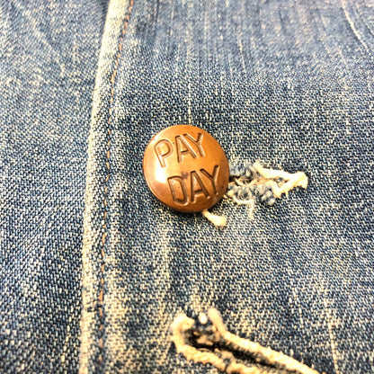 【中古品】【メンズ】  PAYDAY 40`S DENIM COVERALL ペイデイ 40年代 ヴィンテージ デニム カバーオール 4つボタン ツープロングボタン 145-240704-si-1-tei サイズ：不明 カラー：インディゴ 万代Net店