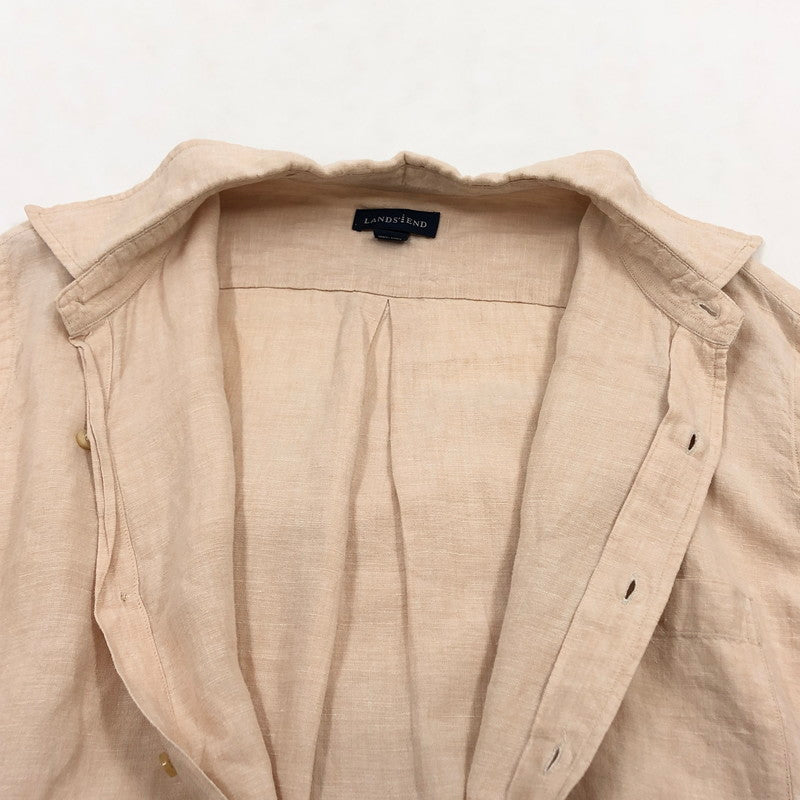 【現状渡し品】【メンズ】 LANDS'END ランズエンド 半袖シャツ カジュアルシャツ トップス 147-251204-hn-01-fur サイズ：L カラー：ベージュ系 万代Net店