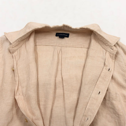 【現状渡し品】【メンズ】 LANDS'END ランズエンド 半袖シャツ カジュアルシャツ トップス 147-251204-hn-01-fur サイズ：L カラー：ベージュ系 万代Net店