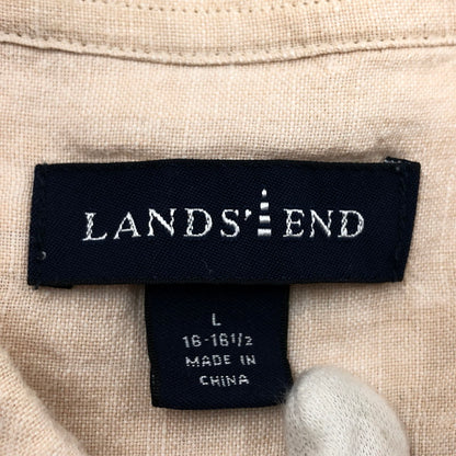 【現状渡し品】【メンズ】 LANDS'END ランズエンド 半袖シャツ カジュアルシャツ トップス 147-251204-hn-01-fur サイズ：L カラー：ベージュ系 万代Net店