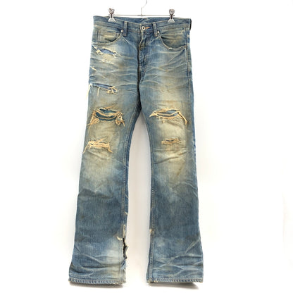 【ジャンク品】【メンズ】 ISAMUKATAYAMA BACKLASH イサムカタヤマ バックラッシュ DAMAGE DENIM PANTS 1133-02 ダメージデニムパンツ ボトムス 151-260729-hn-02-fur サイズ：S カラー：インディゴ 万代Net店