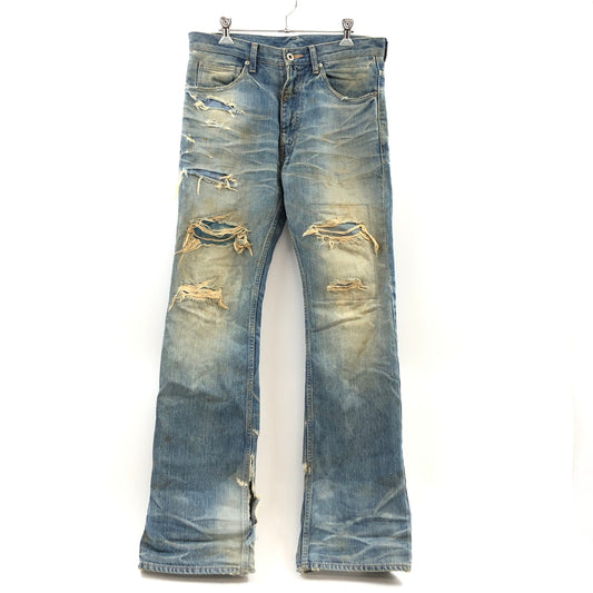 【ジャンク品】【メンズ】 ISAMUKATAYAMA BACKLASH イサムカタヤマ バックラッシュ DAMAGE DENIM PANTS 1133-02 ダメージデニムパンツ ボトムス 151-260729-hn-02-fur サイズ：S カラー：インディゴ 万代Net店