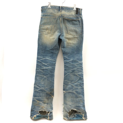 【ジャンク品】【メンズ】 ISAMUKATAYAMA BACKLASH イサムカタヤマ バックラッシュ DAMAGE DENIM PANTS 1133-02 ダメージデニムパンツ ボトムス 151-260729-hn-02-fur サイズ：S カラー：インディゴ 万代Net店