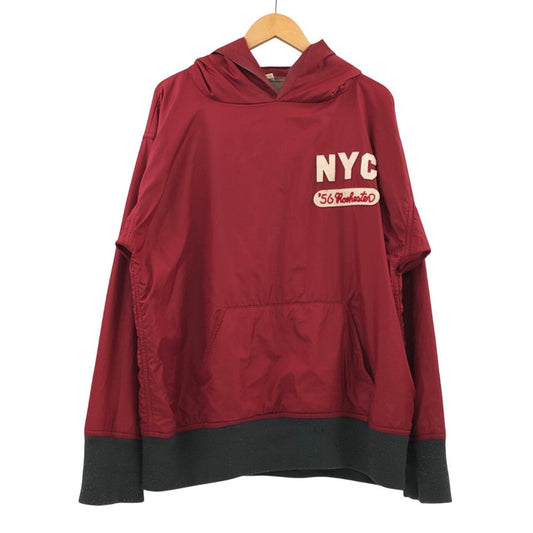 【現状渡し品】【メンズ】 Champion チャンピオン NYC 56 Manchester NYLON HOODIE 90S復刻 ナイロンフーディー パーカー トップス 157-260216-hn-03-fur サイズ：O(XL相当) カラー：レッド/グレー系 万代Net店