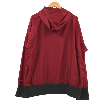 【現状渡し品】【メンズ】 Champion チャンピオン NYC 56 Manchester NYLON HOODIE 90S復刻 ナイロンフーディー パーカー トップス 157-260216-hn-03-fur サイズ：O(XL相当) カラー：レッド/グレー系 万代Net店