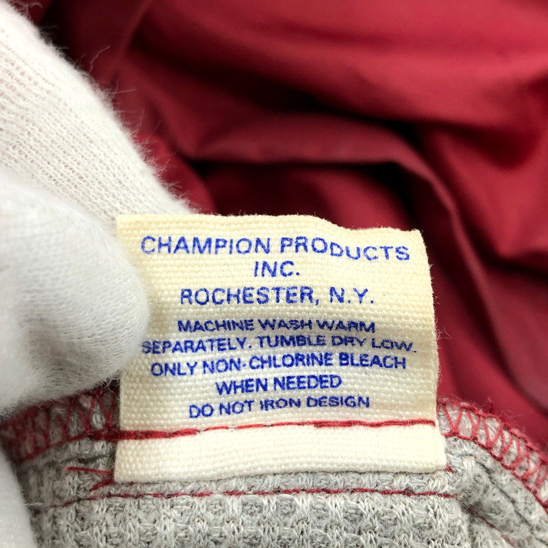 【現状渡し品】【メンズ】 Champion チャンピオン NYC 56 Manchester NYLON HOODIE 90S復刻 ナイロンフーディー パーカー トップス 157-260216-hn-03-fur サイズ：O(XL相当) カラー：レッド/グレー系 万代Net店