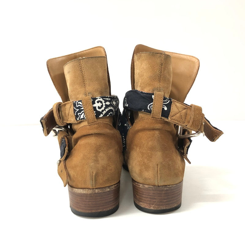 【中古品】【メンズ】 AMIRI BANDANA BUCKLE BOOT バンダナ バックル ブーツ スウェード ショート 164-240321-tk-1-tei サイズ：40 1/2 カラー：ブラウン 万代Net店