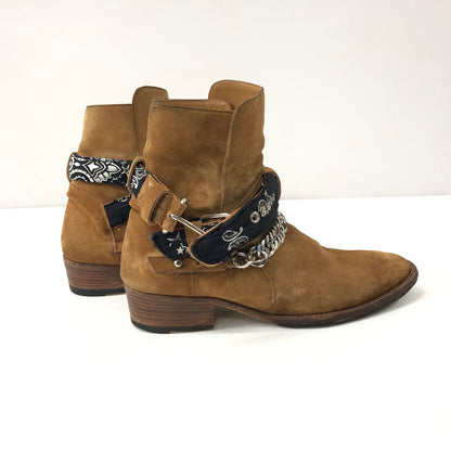 【中古品】【メンズ】 AMIRI BANDANA BUCKLE BOOT バンダナ バックル ブーツ スウェード ショート 164-240321-tk-1-tei サイズ：40 1/2 カラー：ブラウン 万代Net店