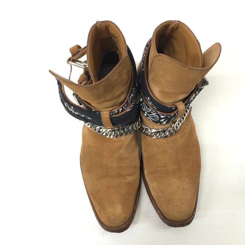 【中古品】【メンズ】 AMIRI BANDANA BUCKLE BOOT バンダナ バックル ブーツ スウェード ショート 164-240321-tk-1-tei サイズ：40 1/2 カラー：ブラウン 万代Net店