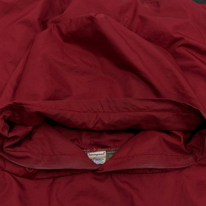 【現状渡し品】【メンズ】 Champion チャンピオン NYC 56 Manchester NYLON HOODIE 90S復刻 ナイロンフーディー パーカー トップス 157-260216-hn-03-fur サイズ：O(XL相当) カラー：レッド/グレー系 万代Net店