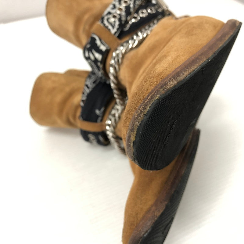 【中古品】【メンズ】 AMIRI BANDANA BUCKLE BOOT バンダナ バックル ブーツ スウェード ショート 164-240321-tk-1-tei サイズ：40 1/2 カラー：ブラウン 万代Net店