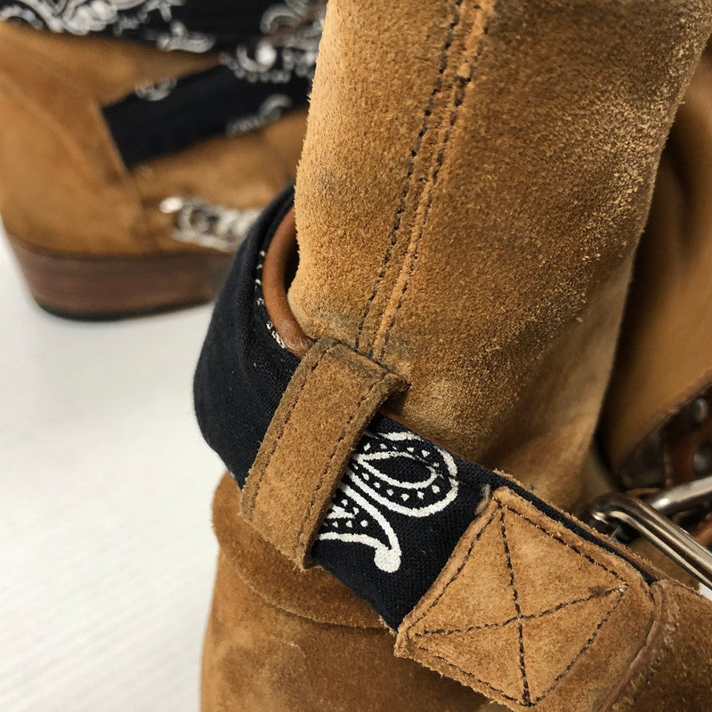 【中古品】【メンズ】 AMIRI BANDANA BUCKLE BOOT バンダナ バックル ブーツ スウェード ショート 164-240321-tk-1-tei サイズ：40 1/2 カラー：ブラウン 万代Net店