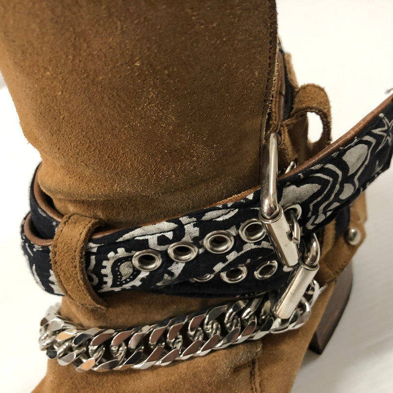 【中古品】【メンズ】 AMIRI BANDANA BUCKLE BOOT バンダナ バックル ブーツ スウェード ショート 164-240321-tk-1-tei サイズ：40 1/2 カラー：ブラウン 万代Net店