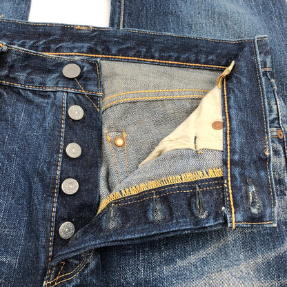 【中古品】【メンズ】 THE FLAT HEAD ザフラットヘッド BUTTON FLY DENIM PANTS 3005SPC ボタンフライ デニムパンツ ボトムス 156-260729-hn-04-fur サイズ：32×34 カラー：インディゴ 万代Net店