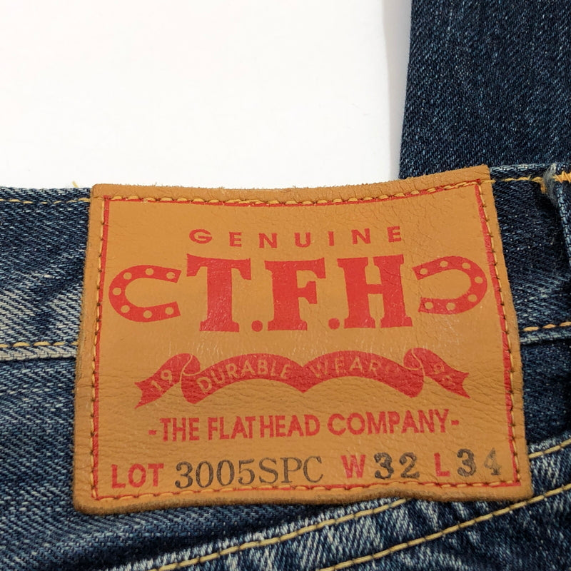 【中古品】【メンズ】 THE FLAT HEAD ザフラットヘッド BUTTON FLY DENIM PANTS 3005SPC ボタンフライ デニムパンツ ボトムス 156-260729-hn-04-fur サイズ：32×34 カラー：インディゴ 万代Net店