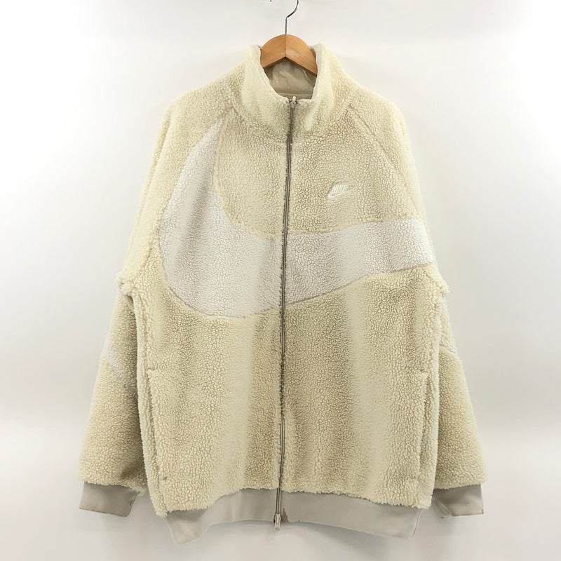 【現状渡し品】【メンズ】 NIKE ナイキ SWOOSH FULL ZIP JACKET BQ6546-070 スウッシュ フルジップ ジャケット フリース リバーシブル アウター 148-260729-hn-06-fur サイズ：XXL カラー：アイボリー系 万代Net店