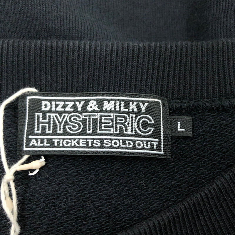 【中古品】【メンズ】 HYSTERIC GLAMOUR ヒステリックグラマー GREATEST PARTY SOUNDS CREWNECK SWEATSHIRT 02261CS05 クルーネック スウェットシャツ トレーナー 140-260729-hn-08-fur サイズ：L カラー：ブラック 万代Net店