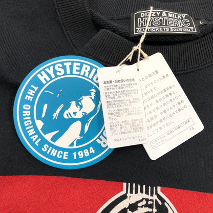【中古品】【メンズ】 HYSTERIC GLAMOUR ヒステリックグラマー GREATEST PARTY SOUNDS CREWNECK SWEATSHIRT 02261CS05 クルーネック スウェットシャツ トレーナー 140-260729-hn-08-fur サイズ：L カラー：ブラック 万代Net店