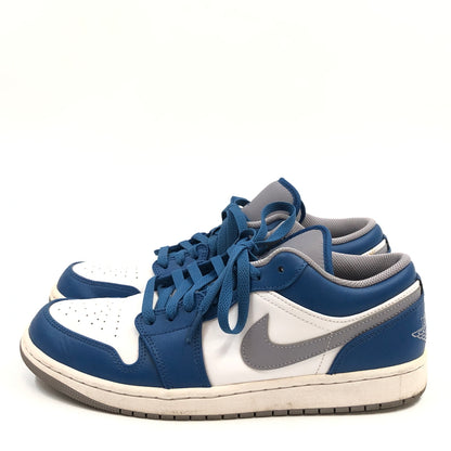 【中古品】【メンズ】 NIKE ナイキ AIR JORDAN 1 LOW "TRUE BLUE" 553558-412 エアジョーダン1 ロー トゥルー ブルー スニーカー シューズ 靴 160-260730-hn-01-fur サイズ：28.5cm US10.5 カラー：ブルー/ホワイト/グレー 万代Net店