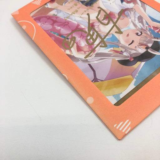 【中古美品】 ホロライブ 活動5周年記念 百鬼あやめ 直筆サイン入り複製メッセージカード 054-260729-ma-01-fur 万代Net店