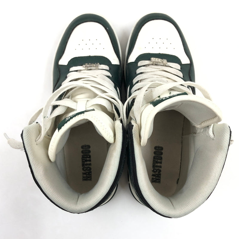 【現状渡し品】【メンズ】 NASTYDOG ナスティードッグ HIGH CUT SNEAKERS ND-0249-GRN-265 ハイカットスニーカー シューズ 靴 162-261024-hn-03-fur サイズ：26.5cm カラー：グリーン/ホワイト 万代Net店