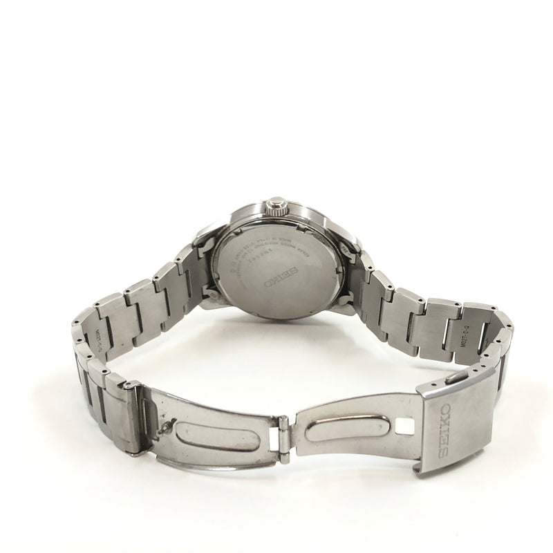【中古品】【メンズ】 SEIKO セイコー SOLAR ANALOG WATCH V158-0AM0 青文字盤 ソーラー アナログ 腕時計 197-260730-hn-03-fur カラー：シルバー/ネイビー 万代Net店