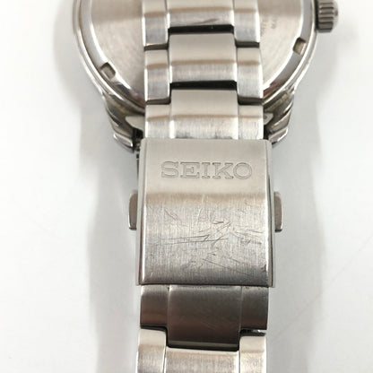 【中古品】【メンズ】 SEIKO セイコー SOLAR ANALOG WATCH V158-0AM0 青文字盤 ソーラー アナログ 腕時計 197-260730-hn-03-fur カラー：シルバー/ネイビー 万代Net店