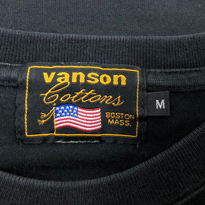 【現状渡し品】【メンズ】 VANSON バンソン TOM AND JERRY EMBROIDERY LS TEE トムアンドジェリー 刺繡 長袖Tシャツ トップス 145-261024-hn-04-fur サイズ：M カラー：ブラック/ベージュ系 万代Net店