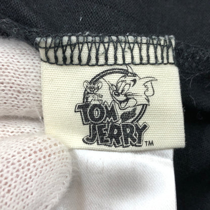 【現状渡し品】【メンズ】 VANSON バンソン TOM AND JERRY EMBROIDERY LS TEE トムアンドジェリー 刺繡 長袖Tシャツ トップス 145-261024-hn-04-fur サイズ：M カラー：ブラック/ベージュ系 万代Net店