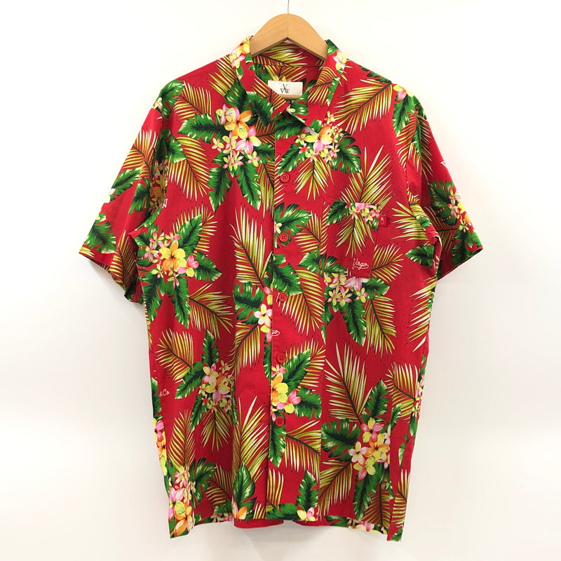 【中古品】【メンズ】 VIRGO WEAR WORKS ヴァルゴウェアワークス OPEN COLLAR ALOHA SHIRT VG-SH-230 オープンカラー アロハシャツ 半袖 カジュアルシャツ トップス 140-260730-hn-05-fur サイズ：4 カラー：レッド系 万代Net店