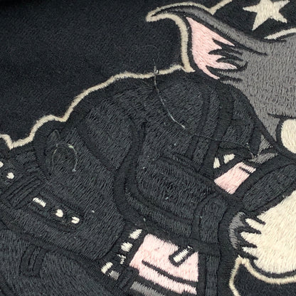 【現状渡し品】【メンズ】 VANSON バンソン TOM AND JERRY EMBROIDERY LS TEE トムアンドジェリー 刺繡 長袖Tシャツ トップス 145-261024-hn-04-fur サイズ：M カラー：ブラック/ベージュ系 万代Net店