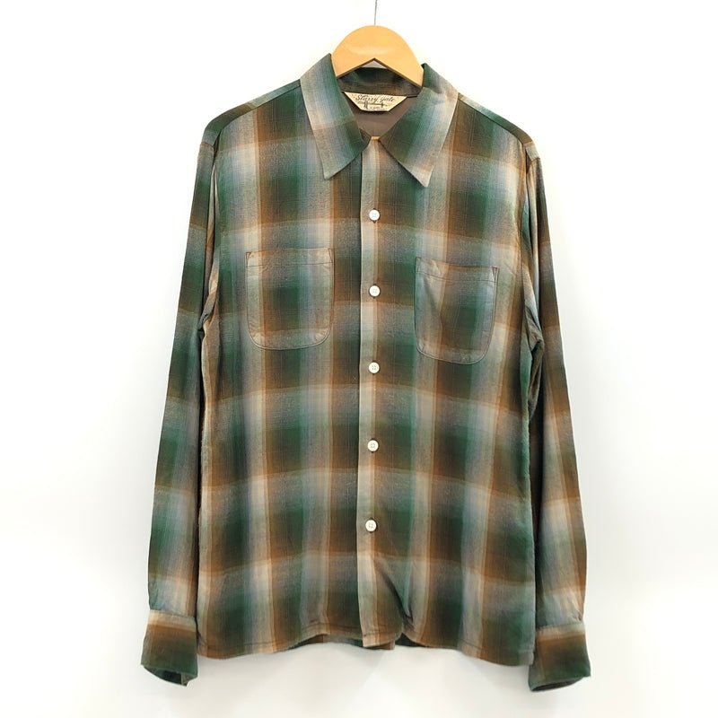 【中古品】【メンズ】 JELADO ジェラード STARRY GATE RAYON OMBRE L/S SHIRT スターリーゲート レーヨン オンブレ 長袖シャツ カジュアルシャツ トップス 145-260730-hn-06-fur サイズ：L カラー：グリーン/ブラウン系 万代Net店