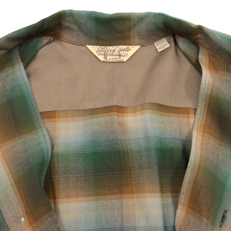 【中古品】【メンズ】 JELADO ジェラード STARRY GATE RAYON OMBRE L/S SHIRT スターリーゲート レーヨン オンブレ 長袖シャツ カジュアルシャツ トップス 145-260730-hn-06-fur サイズ：L カラー：グリーン/ブラウン系 万代Net店