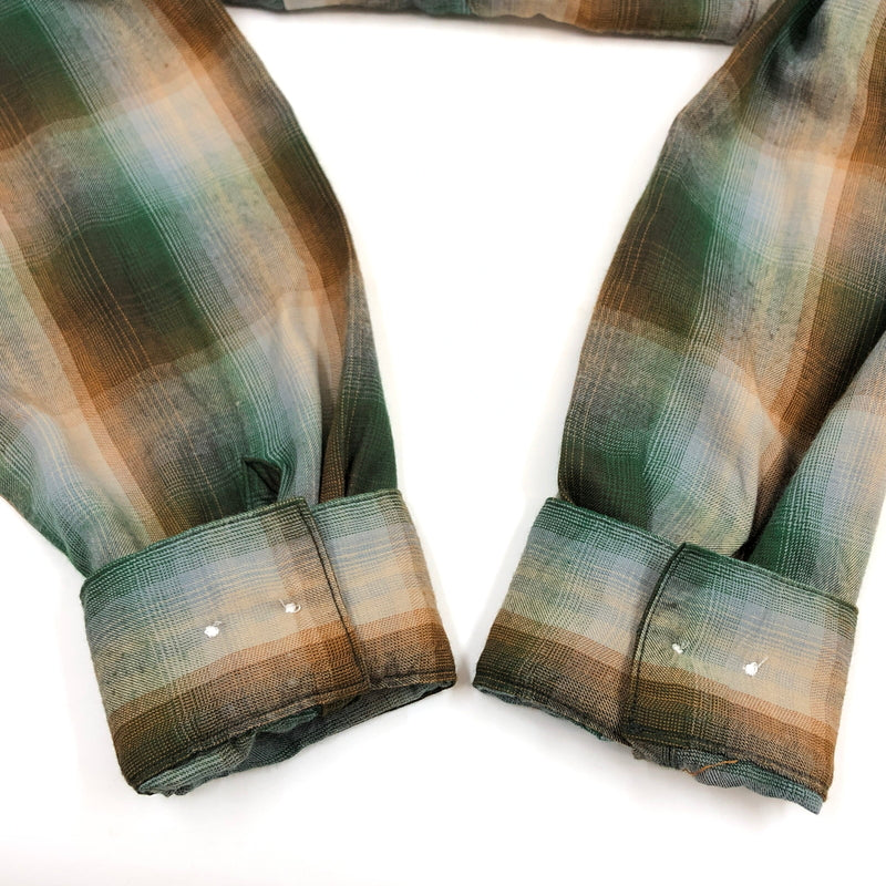 【中古品】【メンズ】 JELADO ジェラード STARRY GATE RAYON OMBRE L/S SHIRT スターリーゲート レーヨン オンブレ 長袖シャツ カジュアルシャツ トップス 145-260730-hn-06-fur サイズ：L カラー：グリーン/ブラウン系 万代Net店