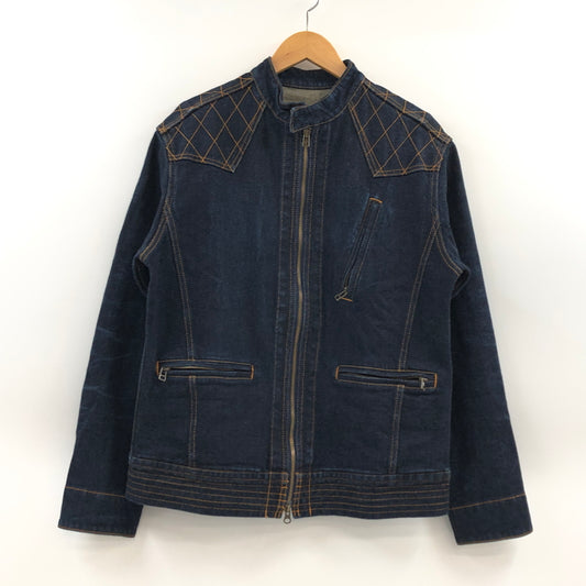 【中古品】【メンズ】 KOJIMA GENES 児島ジーンズ SINGLE RIDERS DENIM JACKET シングル ライダース デニムジャケット アウター 145-260730-hn-07-fur サイズ：XL カラー：インディゴ 万代Net店