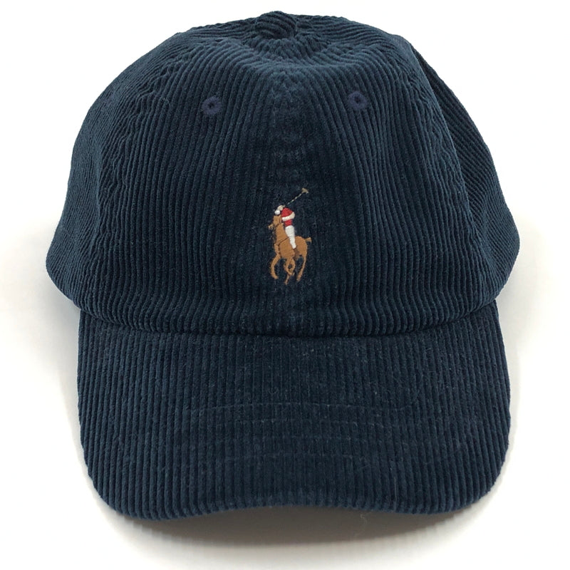 【中古品】【メンズ/レディース】 POLO RALPH LAUREN ポロラルフローレン PONY EMBROIDERY CORDUROY BB CAP ポニーエンブロイダリー コーデュロイ ベースボールキャップ 帽子 185-260730-hn-09-fur サイズ：ONE SIZE カラー：ネイビー 万代Net店