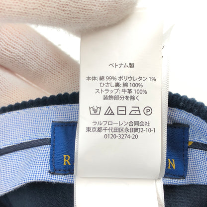 【中古品】【メンズ/レディース】 POLO RALPH LAUREN ポロラルフローレン PONY EMBROIDERY CORDUROY BB CAP ポニーエンブロイダリー コーデュロイ ベースボールキャップ 帽子 185-260730-hn-09-fur サイズ：ONE SIZE カラー：ネイビー 万代Net店
