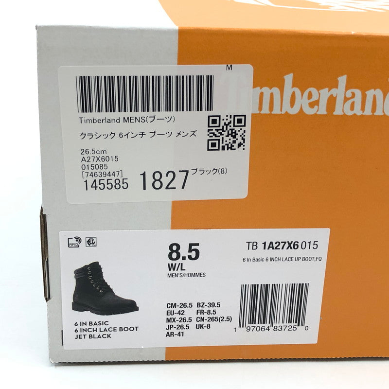 【中古美品】【メンズ】 TIMBERLAND ティンバーランド 6 IN BASIC 6 INCH LACE BOOT TB1A27X6015 6イン ベーシック 6インチ レース ブーツ シューズ 靴 164-260513-hn-04-fur サイズ：26.5cm US8.5W カラー：ブラック 万代Net店
